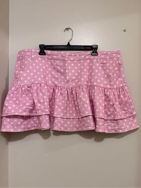 My Violet Dreamy Dots Denim Ruffle skirt